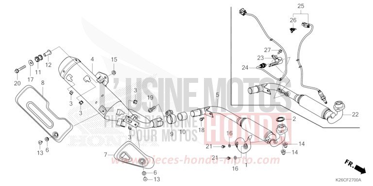 SILENCIEUX D'ECHAPPEMENT de MSX GROM A PEARL HORIZON WHITE (NHB61) 2024